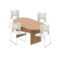 6ft, 8ft, 10ft Racetrack Conference Table and Chair (6621) Set