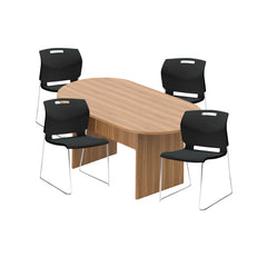 6ft, 8ft, 10ft Racetrack Conference Table and Chair (6711) Set