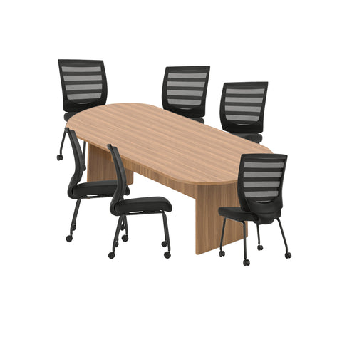 6ft, 8ft, 10ft Racetrack Conference Table and Chair (G10706B) Set