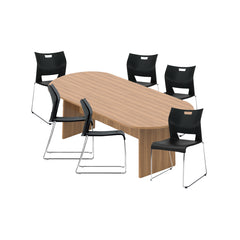 6ft, 8ft, 10ft Racetrack Conference Table and Chair (6621) Set