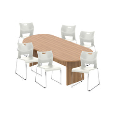 6ft, 8ft, 10ft Racetrack Conference Table and Chair (6621) Set
