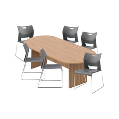 6ft, 8ft, 10ft Racetrack Conference Table and Chair (6621) Set