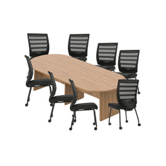 6ft, 8ft, 10ft Racetrack Conference Table and Chair (G10706B) Set
