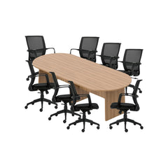6ft, 8ft, 10ft Racetrack Conference Table and Chair (G13026B) Set