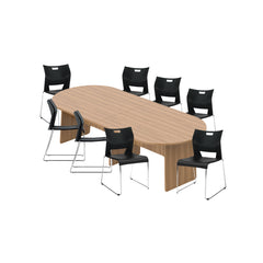6ft, 8ft, 10ft Racetrack Conference Table and Chair (6621) Set