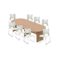 6ft, 8ft, 10ft Racetrack Conference Table and Chair (6621) Set