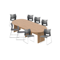 6ft, 8ft, 10ft Racetrack Conference Table and Chair (6621) Set
