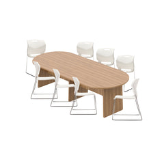 6ft, 8ft, 10ft Racetrack Conference Table and Chair (6711) Set