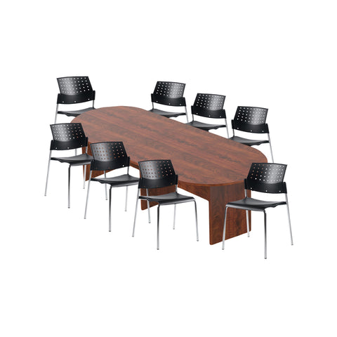 6ft, 8ft, 10ft Racetrack Conference Table and Chair (6508) Set