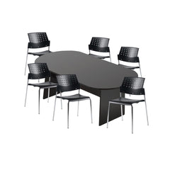 6ft, 8ft, 10ft Racetrack Conference Table and Chair (6508) Set