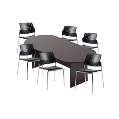 6ft, 8ft, 10ft Racetrack Conference Table and Chair (6508) Set