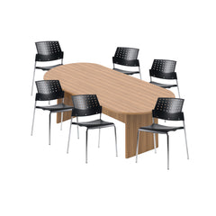 6ft, 8ft, 10ft Racetrack Conference Table and Chair (6508) Set