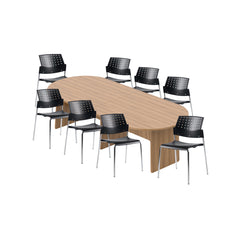 6ft, 8ft, 10ft Racetrack Conference Table and Chair (6508) Set
