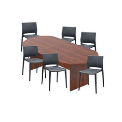 6ft, 8ft, 10ft Racetrack Conference Table and Chair (6751) Set