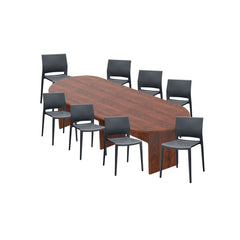 6ft, 8ft, 10ft Racetrack Conference Table and Chair (6751) Set