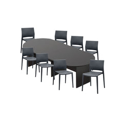 6ft, 8ft, 10ft Racetrack Conference Table and Chair (6751) Set