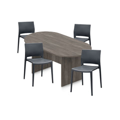 6ft, 8ft, 10ft Racetrack Conference Table and Chair (6751) Set