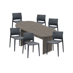 6ft, 8ft, 10ft Racetrack Conference Table and Chair (6751) Set