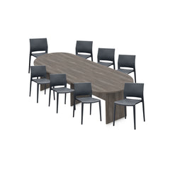 6ft, 8ft, 10ft Racetrack Conference Table and Chair (6751) Set