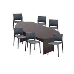 6ft, 8ft, 10ft Racetrack Conference Table and Chair (6751) Set
