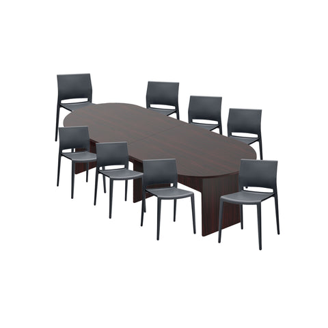 6ft, 8ft, 10ft Racetrack Conference Table and Chair (6751) Set