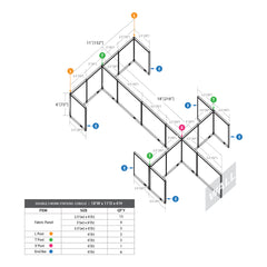 GOF Double 6 Person Workstation Cubicle (11'D x 18'W x 6'H)