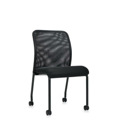 Armless Mesh Back Guest Chair with Casters