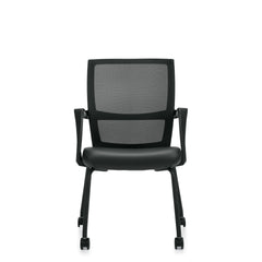 Low Back Mesh Armchair w/ Luxhide Seat