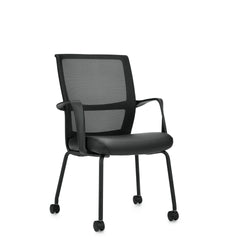 Low Back Mesh Armchair w/ Luxhide Seat