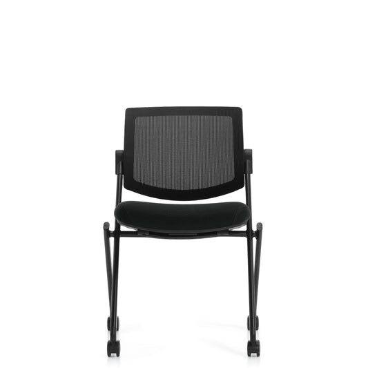 Armless Mesh Back Flip Seat Nesting Chair