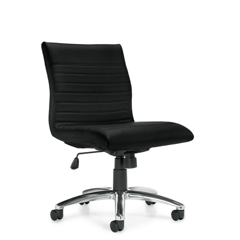 Mid Back Luxhide Tilter Management Chair - Armless