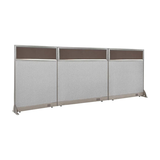 144"W Freestanding Partial Glass Partition