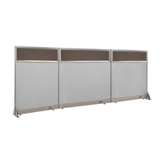 GOF 144"W x 48”/60”/72”H, Straight Line Freestanding Partial Glass Partition Package