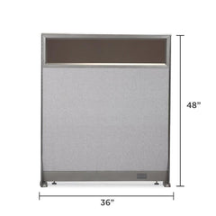 GOF 36"W x 48”/60”/72”H, Straight Line Freestanding Partial Glass Partition Package