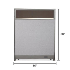 GOF 36"W x 48”/60”/72”H, Straight Line Freestanding Partial Glass Partition Package