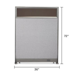 GOF 36"W x 48”/60”/72”H, Straight Line Freestanding Partial Glass Partition Package
