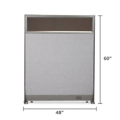GOF 48"W x 48”/60”/72”H, Straight Line Freestanding Partial Glass Partition Package