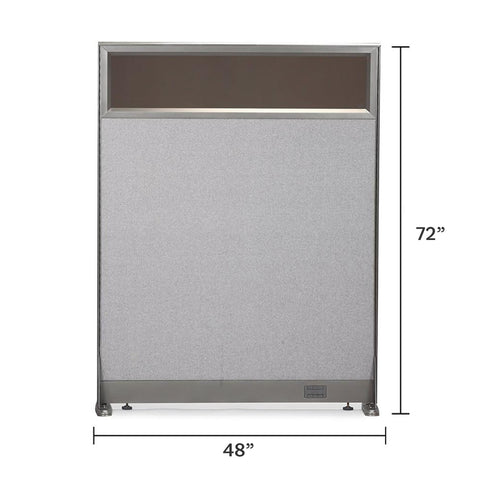 GOF 48"W x 48”/60”/72”H, Straight Line Freestanding Partial Glass Partition Package