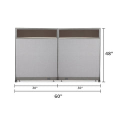GOF 60"W x 48”/60”/72”H, Straight Line Freestanding Partial Glass Partition Package