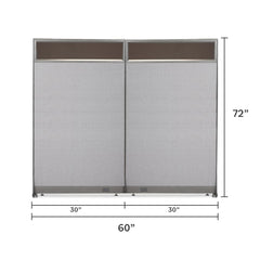 GOF 60"W x 48”/60”/72”H, Straight Line Freestanding Partial Glass Partition Package