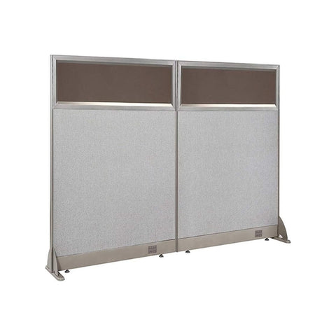 GOF 66"W x 48”/60”/72”H, Straight Line Freestanding Partial Glass Partition Package