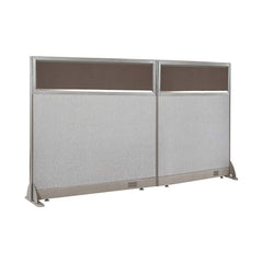 GOF 84"W x 48”/60”/72”H, Straight Line Freestanding Partial Glass Partition Package