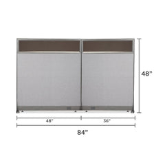 GOF 84"W x 48”/60”/72”H, Straight Line Freestanding Partial Glass Partition Package