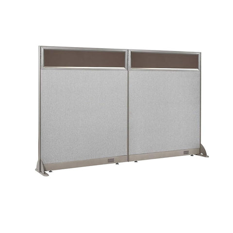 GOF 96"W x 48”/60”/72”H, Straight Line Freestanding Partial Glass Partition Package
