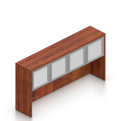 66"x24" Credenza Shell with Two Hanging B/F Pedestals and Hutch