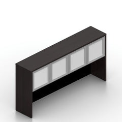 U71D - 6' x 9.5' U-Shape Workstation (Bow Front Desk with B/B/F and F/F Pedestal) Hutch Added