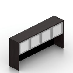 71"x36" Rectangular Desk with Two Hanging B/F Pedestals and Hutch