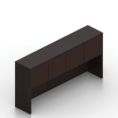 66"x24" Credenza Shell with Two Hanging B/F Pedestals and Hutch