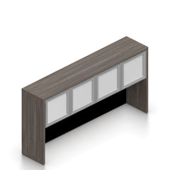 66"x24" Credenza Shell with Two Hanging B/F Pedestals and Hutch