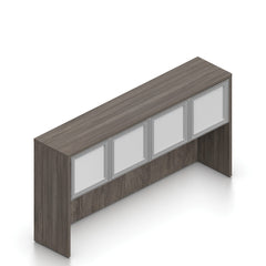 66"x24" Credenza Shell with Two Hanging B/F Pedestals and Hutch